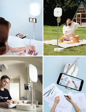 Viozon 958444975719 Extendable Selfie Stand Height&angle Adjustable Overhead 360 Rotate 2 Phone #2