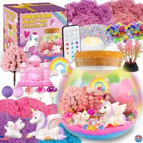 Lu-001 Visit The 7july Store Unicorn Terrarium Craft Kit For Kids - Led Night Light And Remote Control Gift