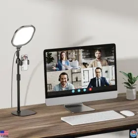 B0d2xmlrl3 Visit The Litones Store Adjustable Desk Ring Light For Video Calls 30 Modes Webcam And Live Stream