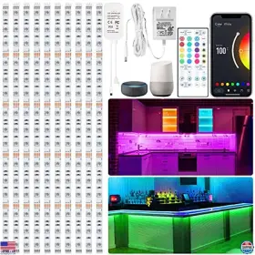 B09xmrt2jh Visit The Maylit Store 10 Pcs Smart Rgb Under Cabinet Lights - Google Assistant App Remote