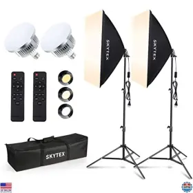 B096thshlp Visit The Skytex Store 2-pack Softbox Lighting Kit 20x28in Soft Boxes And 85w E27 Led Bulbs