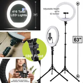 Vivitar 313033414493 Aro De Luz Grande Profesional 18 Pulgadas Para Celular Grabar Videos Con Tr Pode #2