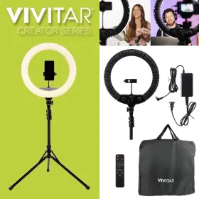 Vivitar 313033414493 Aro De Luz Grande Profesional 18 Pulgadas Para Celular Grabar Videos Con Tr Pode