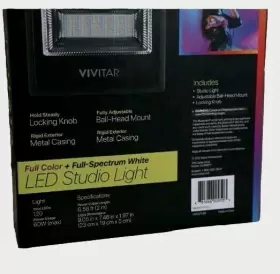 5770321 Vivitar Creator Series 120 Full Color Spectrum White Led Studio Light Bluetooth #3