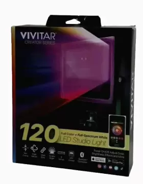 5770321 Vivitar Creator Series 120 Full Color Spectrum White Led Studio Light Bluetooth
