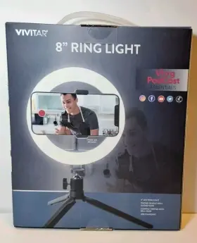 Vivitar 681066011355 8 Inch Led Ring Light Live Streaming Vlogger Smartphone Tripod Mount New #3