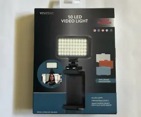 Vivitar 681066024553 50 Led Video Light 3 Brightness Levels Smart Phone Cradle New