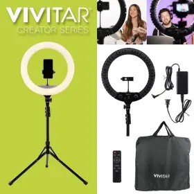 Vivitar 914129837068 18-inch Led Ring Light Adjustable 63-inch Tripod Stand