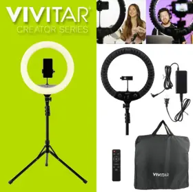 Vivitar 914129906160 18-inch Led Ring Light Adjustable 63-inch Tripod Stand With Phone #2