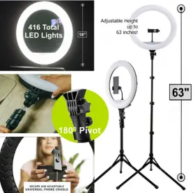 Vivitar 914129907112 18-inch Led Ring Light Adjustable 63-inch Tripod Stand With Phone #3