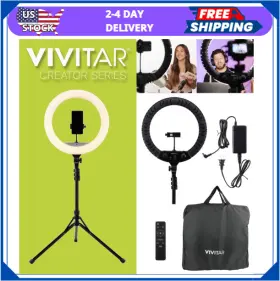 Vivitar 914129907112 18-inch Led Ring Light Adjustable 63-inch Tripod Stand With Phone