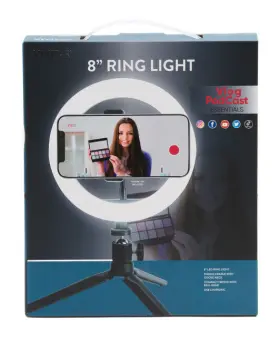 Vivitar Vivr8kit Nib 8 Inch Led Ring Light - Live Stream Vlogger Smartphone Tripod Mount