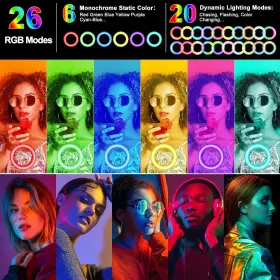 Vlogging 445019544542 10.3 Inch Selfie Ring Light With Stand And Phone Holder Desk Tripod 29 Rgb Lightin #3