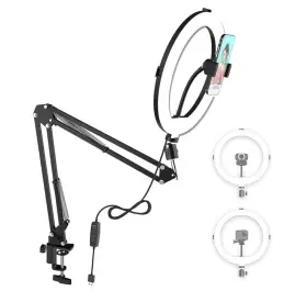 Voboziav 711041547910 Adjustable Webcam Selfie Stand With 10 Inch Ring Light