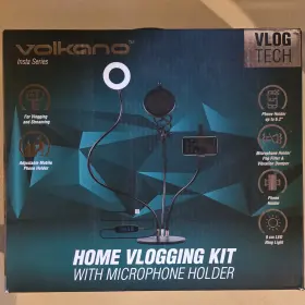 Volkano Vk-6502-bk Insta Series Led Ring Light Vlogging Kit Phone/mic Holder