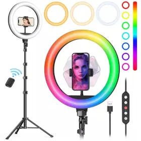 Vrbgify 445028664606 10 Inch Phone Holder Led Ring Light With 72 Tall Tripod Stand 38 Color Modes Dimma