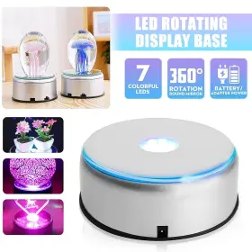 Yb7850 Watris Veiyi 4 Inch Led Colorful Rotating Display Base Light Crystal Di #3