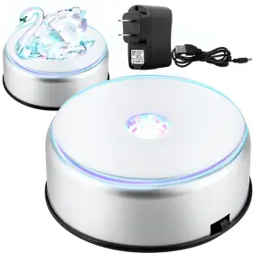 Yb7850 Watris Veiyi 4 Inch Led Colorful Rotating Display Base Light Crystal Di