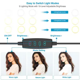 Waulnpekq 633696668683 12 Inch Selfie Ring Light With 63 Adjustable Tripod Stand And Phone Holder Led #2