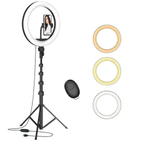 Waulnpekq 633696668683 12 Inch Selfie Ring Light With 63 Adjustable Tripod Stand And Phone Holder Led