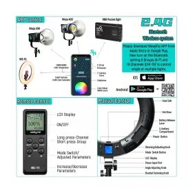 Wy-we-10 Weeylite 18 Inch Rgb Ring Light App Control With Stand And Ph #3
