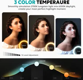 Weilisi 445031457455 10 Inch Selfie Ring Light With Tripod Stand 72ftft Tall And Phone Holder 38 Co #2