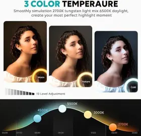 Weilisi 761344532144 10 Inch Rgb Led Selfie Ring Light With Tripod Stand 72ftft Tall And Phone Holder #2