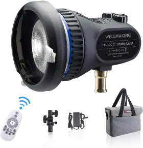 Hl-800 Wellmaking 80w Portable Led Light Continuous 5600k Cri 98 Cob Spotlight Video Ligh
