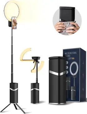 Wm-yy1b-2 Woumlaiy Ring Light With Tripod Extendable 79 Inch Selife Stand Rechargeable Wireless Fo