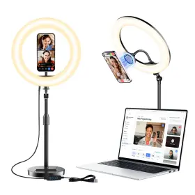 Wowcati 666186944967 Desk Ring Light With Magnetic Phone Holder 10ftft Video Conference Podcast Lig