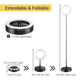 01rlk007-led-10in Xcceries 10 Inch Led Ring Light Stand Phone Holder Foldable 5800k Dimmable For Makeup Live #3