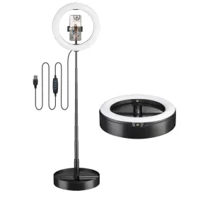 01rlk007-led-10in Xcceries 10 Inch Led Ring Light Stand Phone Holder Foldable 5800k Dimmable For Makeup Live