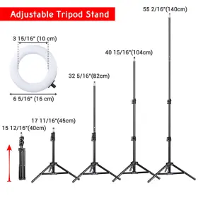 01rlk010-rgb-6in Xcceries 7 Inch Led Ring Light Rgb With Mirror Tripod And Desk Stand Phone Holder Selfie Makeup #3