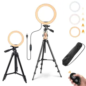 Xcceries 767571306701 2x 10 Inch Led Ring Light Dimmable Tripod Stand Phone Holder Photo Makeup Video Live #2