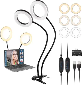 Xiaoduomi 711181431445 Dual Ring Light For Laptop Computer Upxdumi 6 Inch Desk Circle Flexible Arm
