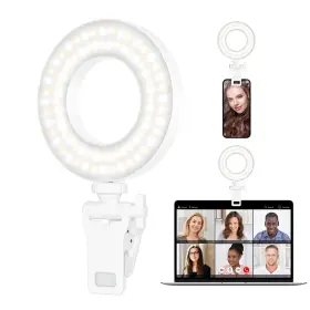 Xinbaohong 438016238751 Clip On Ring Light Rechargeable Fill Video For Phone Laptop Tablet And