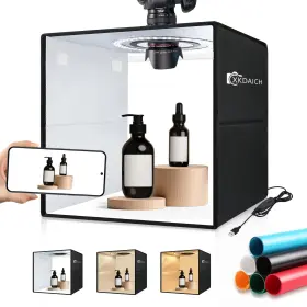 Xkd-diy30 Xkdaich 12x12 Inch Portable Folding Photo Studio Box With Dimmable Ring Light 3 Colo