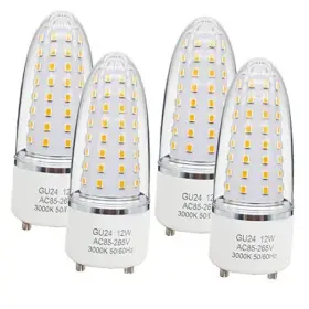 Gu24ww Xr Gu24 Led Light Bulbs 3000k 12w 1200lm Replace For Twisted 4 Pack Warm White