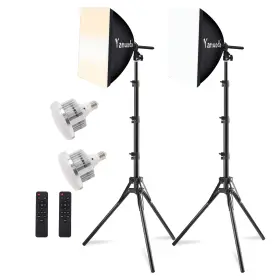 95w16in-2 Yanuoda 2-pack 16 Inch X16 Softbox Lighting Kit With 95w Led Bulb 3000k-7500k Dimmable