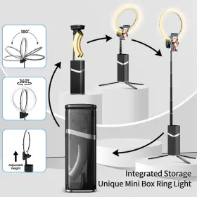 Yayusi 313049810883 Portable Ring Light With Stand 4000mah Battery Operated Cordless 10 Inch Rin #3