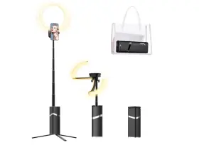 Yayusi 445006659655 Portable 10 Inch Ring Light Retractable Stand Remote And 4000mah Rechargeable Battery