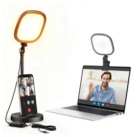 F-682d Yayusi Full Screen Desk Ring Light With Stand Retractable Dual-use Desktop/clip On