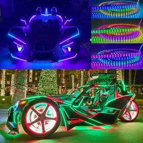 231108 Ydzwavui Slingshot Light Kit - 2pcs 5ft 1.4m/60 Double Row Led Strips Rgb Color Flo