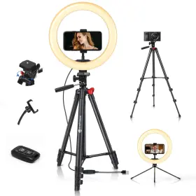 Yesker 739515569244 10ftft Ring Light With 51 Inch Tripod Flexible Stand Led Selfie Ringlight 10 Bright