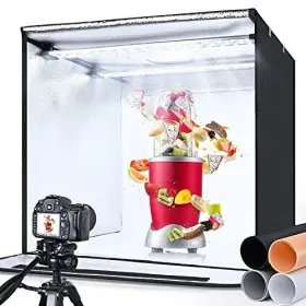 Yesker 739515569855 Photo Light Box 24x24x24 Inch Portable Lighting Tent Kit Brightness Adjustab