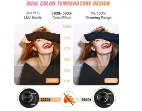 Yesker 767912578057 14 Inch Led Ring Light Kit With Tripod Stand Phone Holder Adjustable Color #3