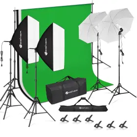 Yesker 840323929967 Photography Lighting Kit 8.5x10ft Backdrop Support Equipment System Um