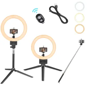 Ys-rlk-01-005-0001 Yessources 8 Inch Led Ring Light Lamp Tripod With Phone Stand For Selfie Vedio Live 5500k