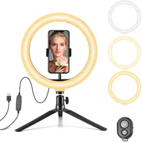 Yi Lighting Led 445015987985 10 Inch Ring Light With Tripod Dimmable For Selfie Tiktok Youtube Livestreaming