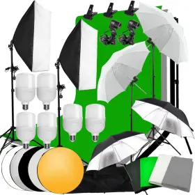 Yisitong 313090696641 Photography Studio Continuous Lighting Kit Softbox Umbrella Set With 4 Backdrops